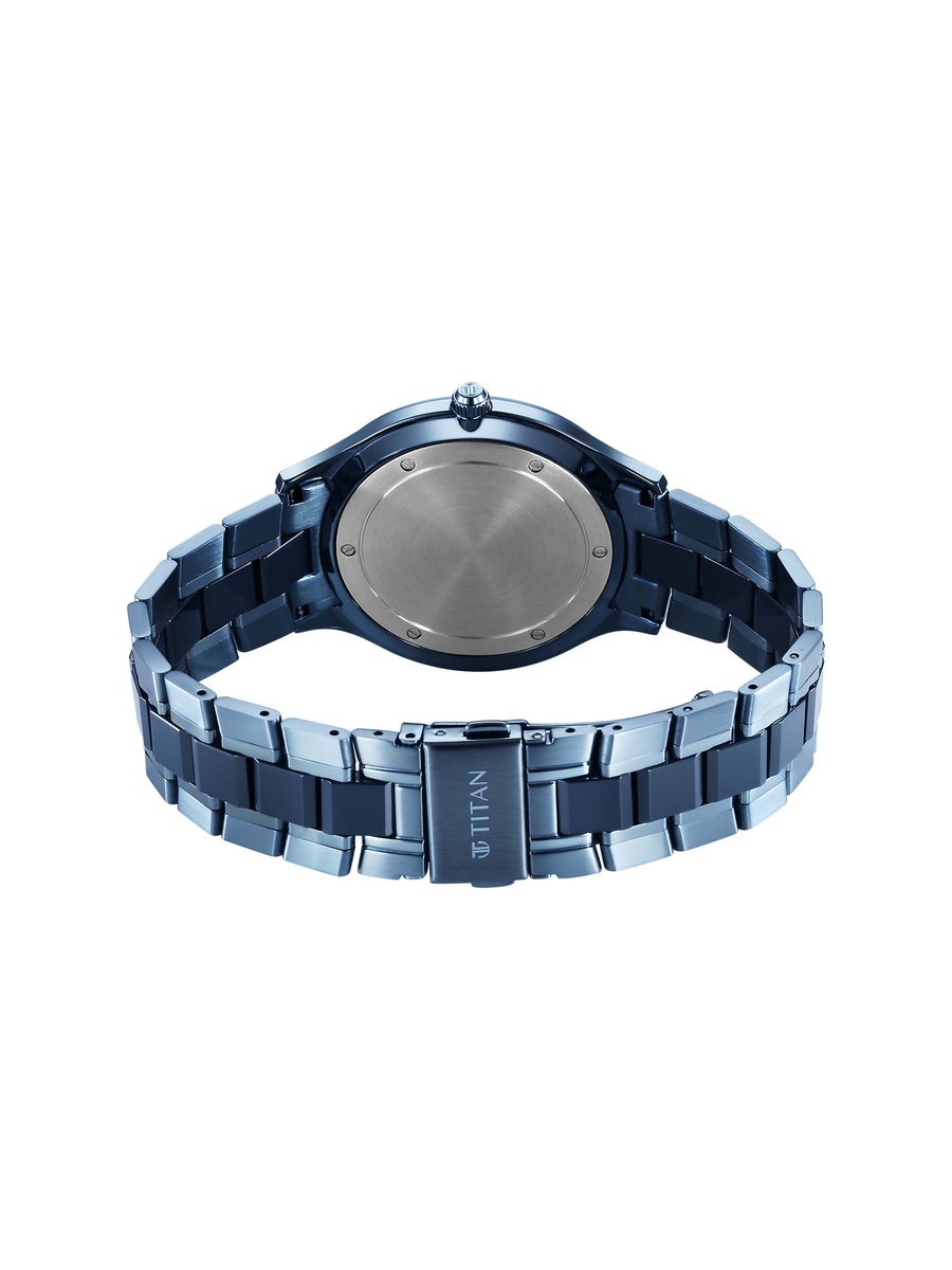 Slim Ceramic Fusion Men Watch with Stainless Steel Ceramic Strap, Quartz Movement, 50M Water Resistance