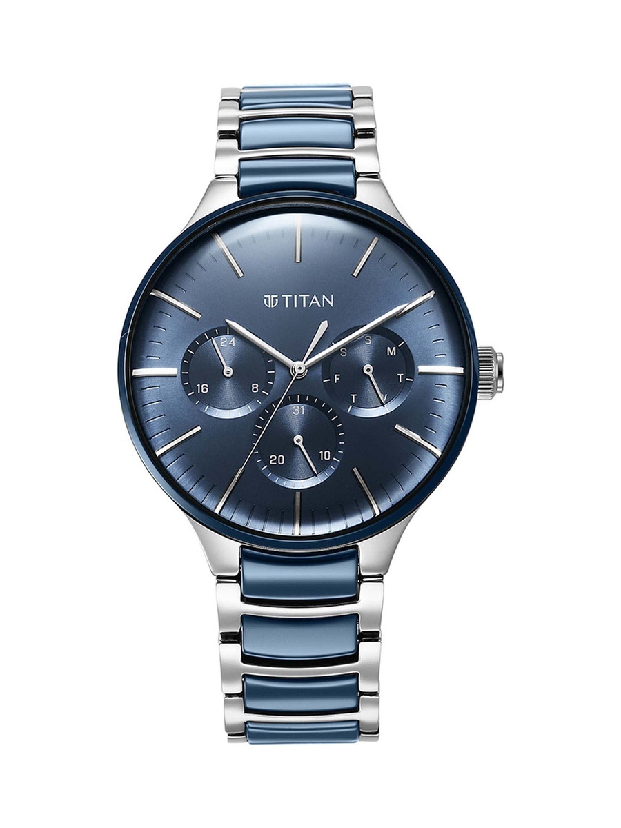 Ceramic Fusion Men Watch with Midnight Blue Dial and Dual-Tone Stainless Steel Ceramic Bracelet