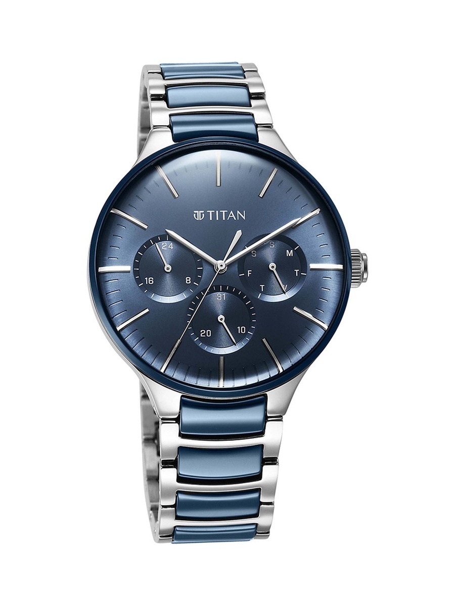 Ceramic Fusion Men Watch with Midnight Blue Dial and Dual-Tone Stainless Steel Ceramic Bracelet