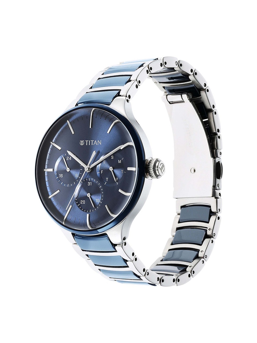 Ceramic Fusion Men Watch with Midnight Blue Dial and Dual-Tone Stainless Steel Ceramic Bracelet