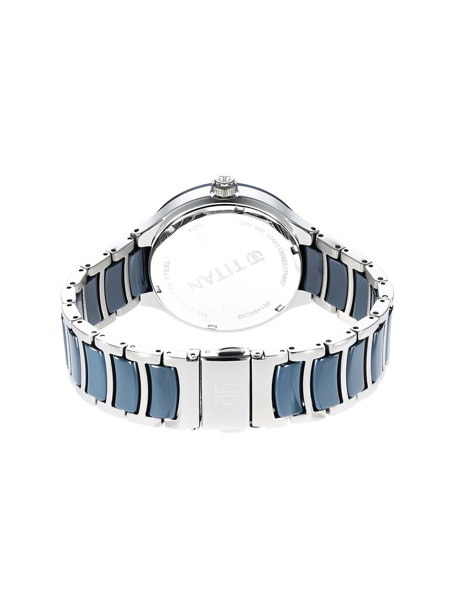 Ceramic Fusion Men Watch with Midnight Blue Dial and Dual-Tone Stainless Steel Ceramic Bracelet