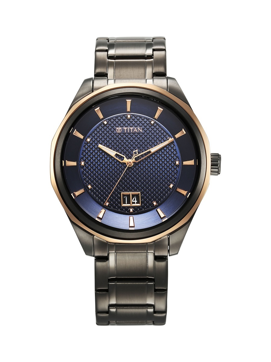Men Regalia Opulent Analog Watch with Blue Dial and Stainless Steel Strap, Quartz Movement