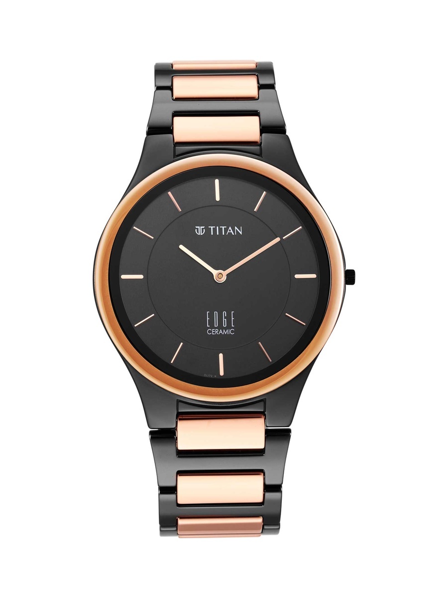 Men Edge Ceramic Black Dial Analog Watch