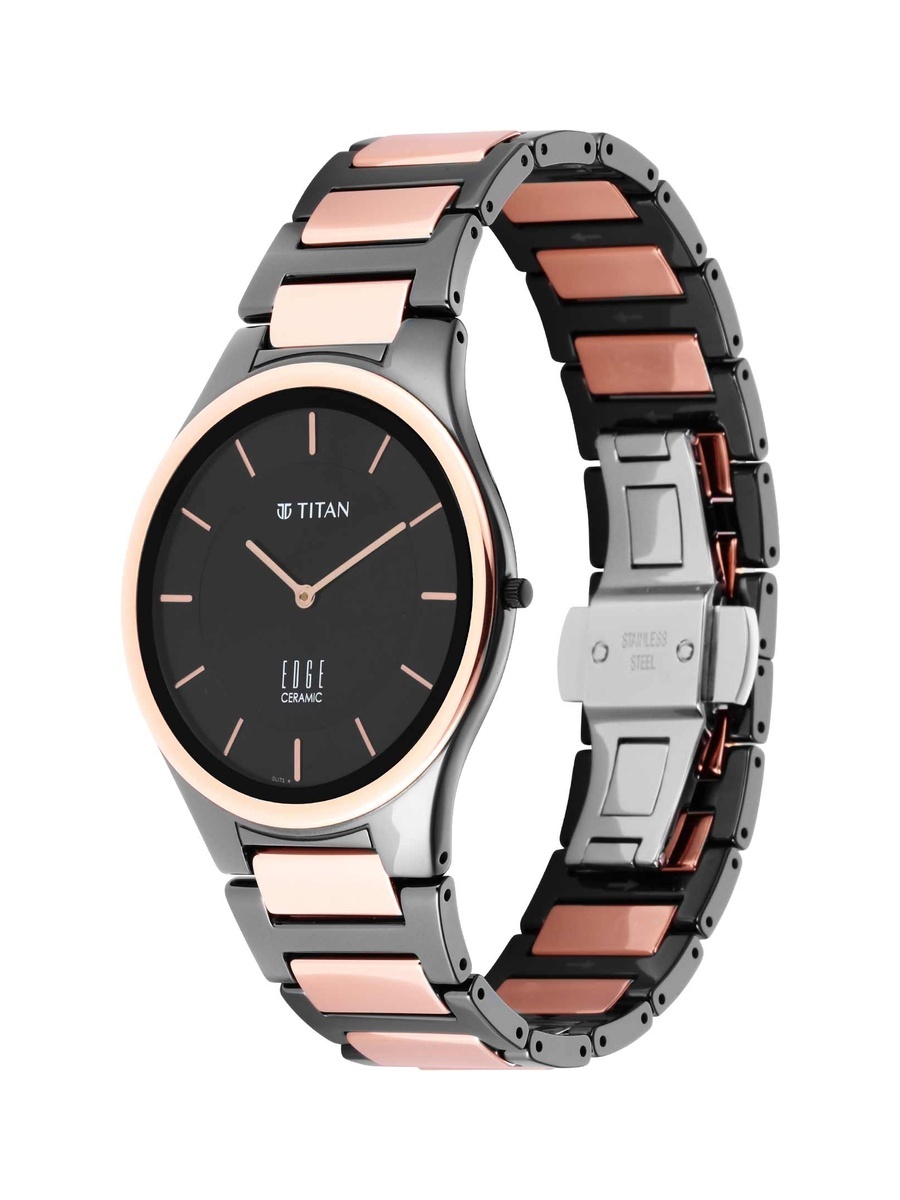 Men Edge Ceramic Black Dial Analog Watch
