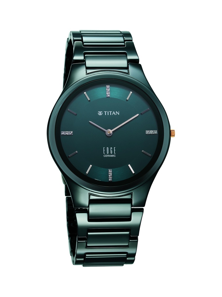 Men Blue Dial Analog Watch with Stainless Steel Strap