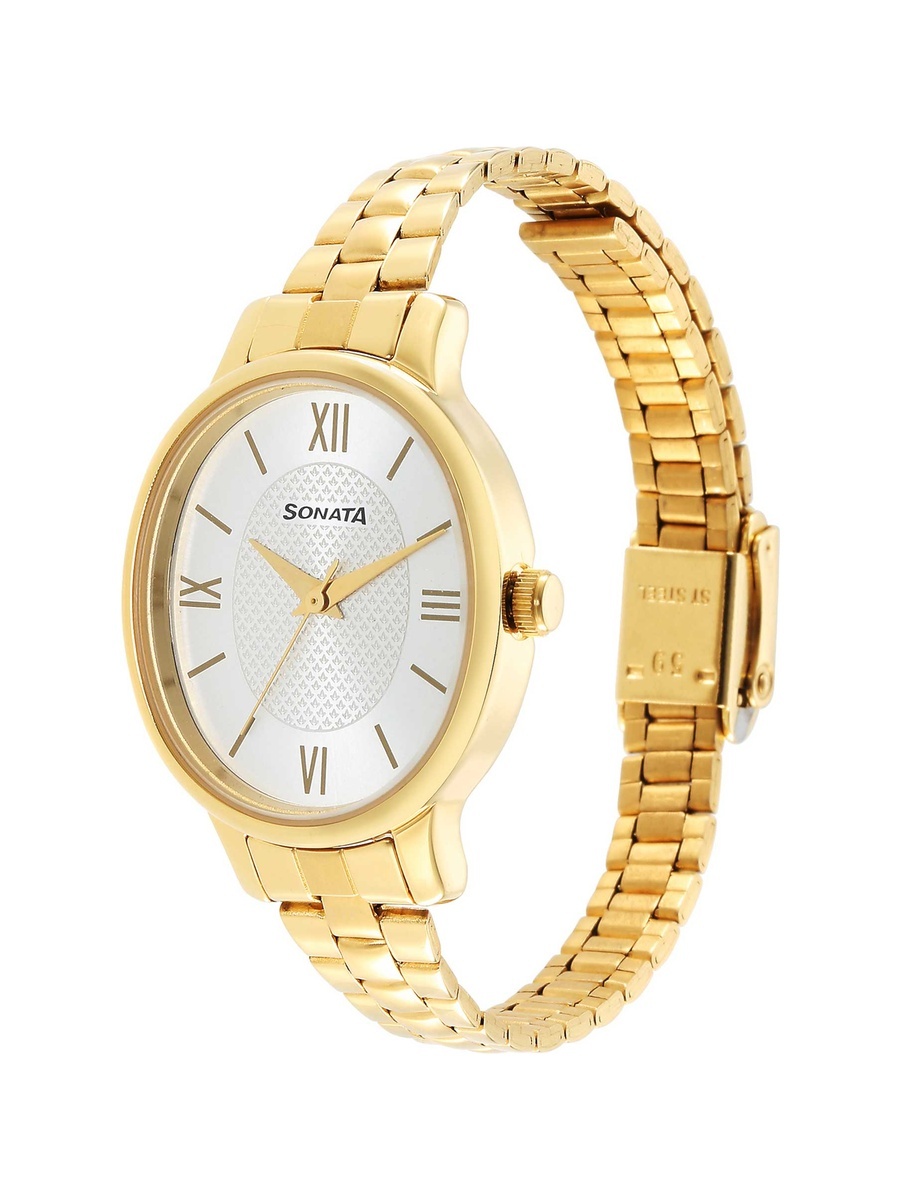 Women Silver Dial Metal Strap Watch