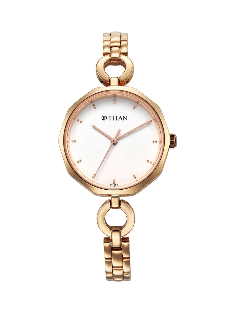 Women Karishma Analog Watch with White Dial and Stainless Steel Strap, Quartz Movement