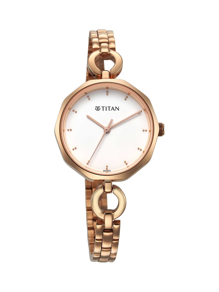 Women Karishma Analog Watch with White Dial and Stainless Steel Strap, Quartz Movement