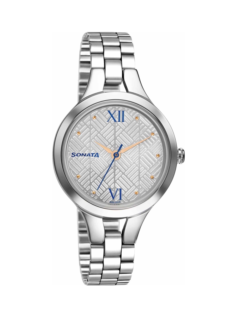 Women Silver Stainless Steel Strap Watch