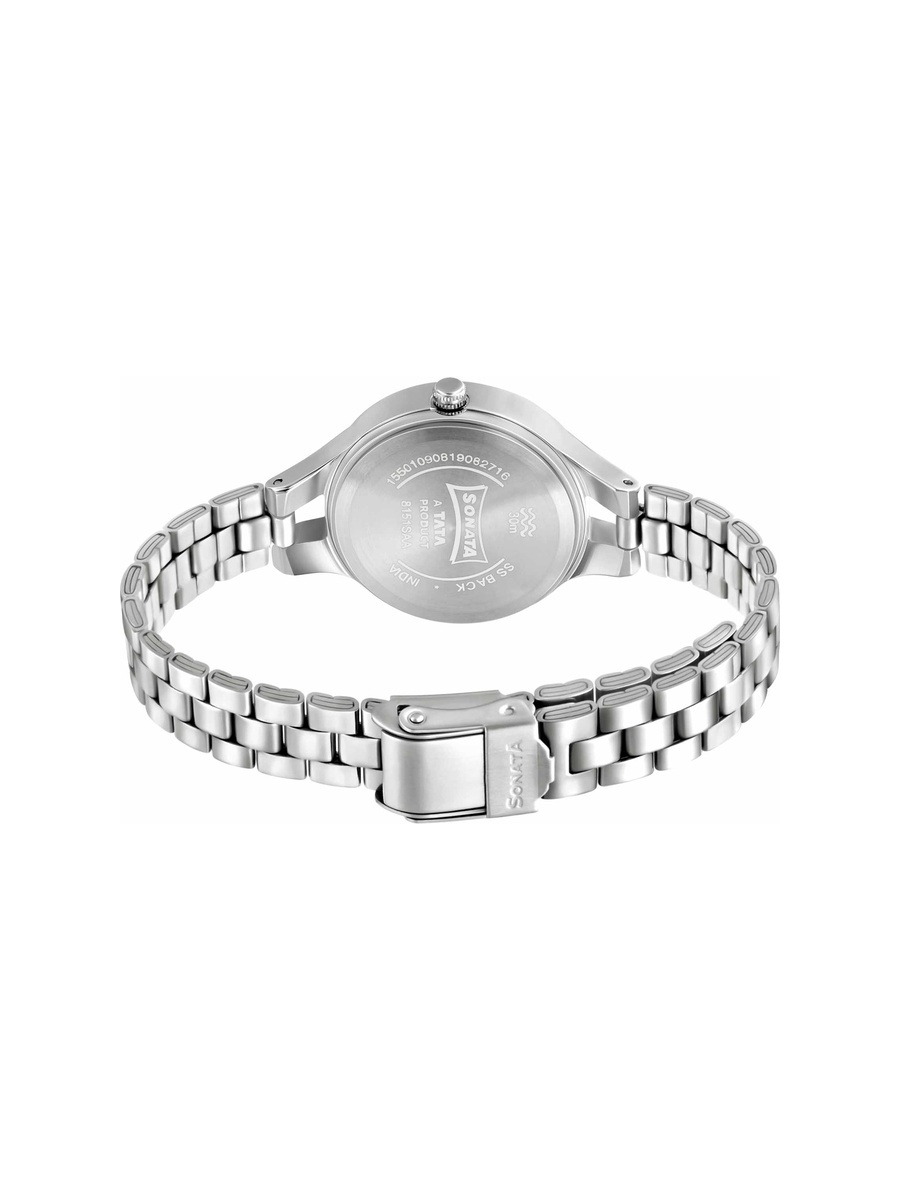 Women Silver Stainless Steel Strap Watch