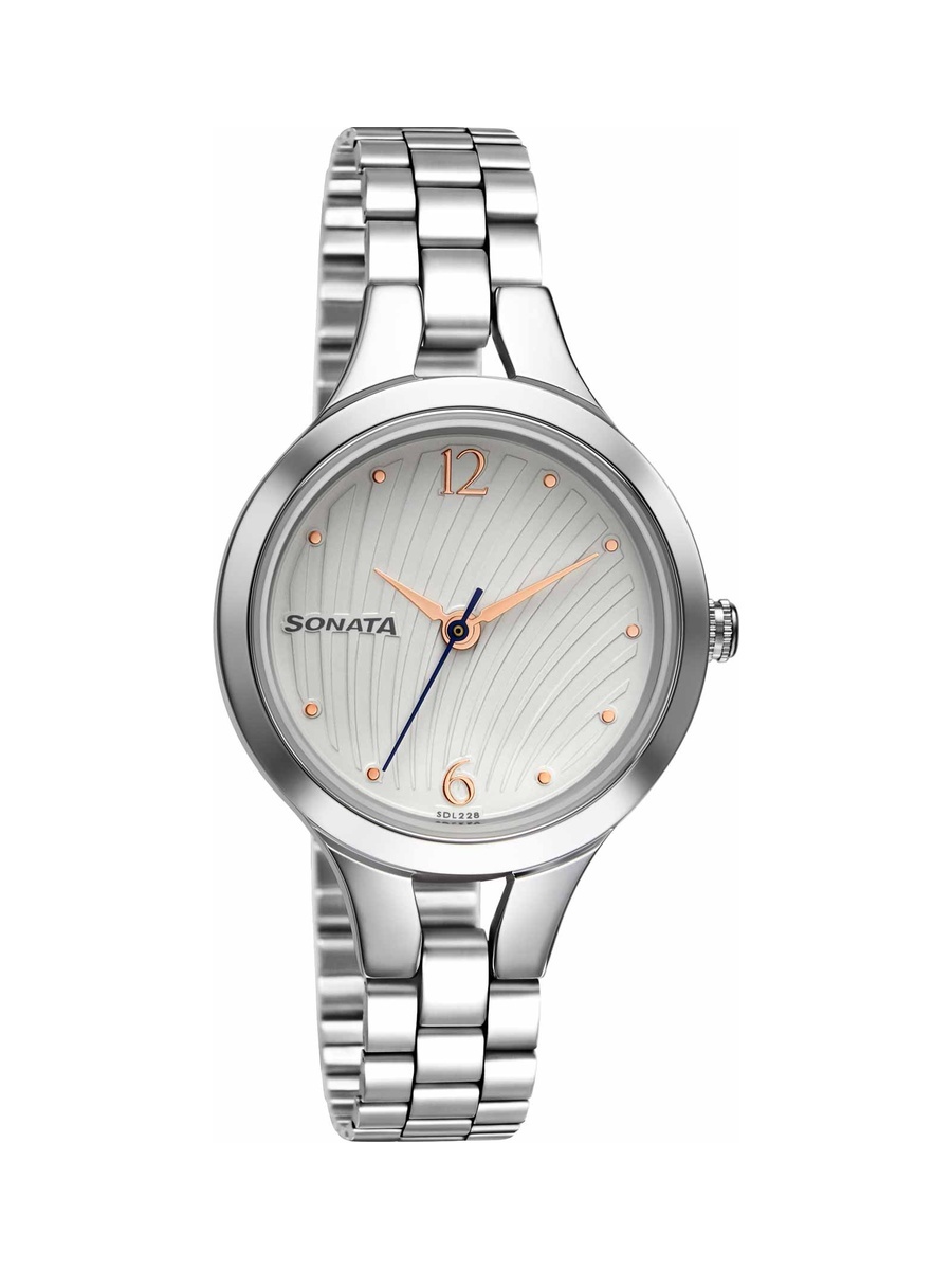 Women Silver Stainless Steel Analog Watch