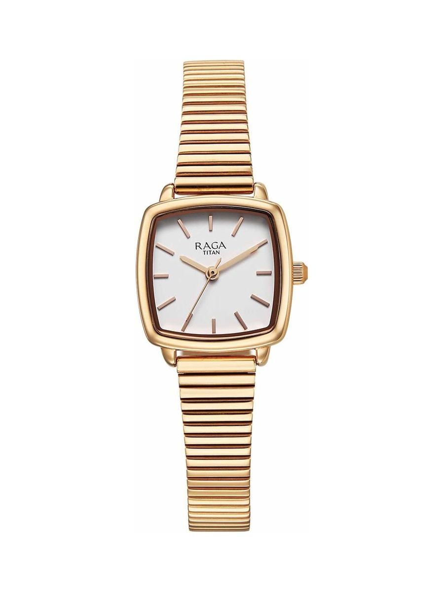 Women Raga Showstopper Analog Watch with White Dial and Metal Strap