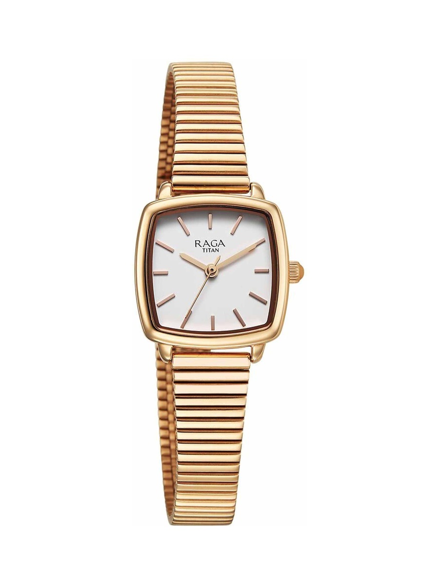 Women Raga Showstopper Analog Watch with White Dial and Metal Strap
