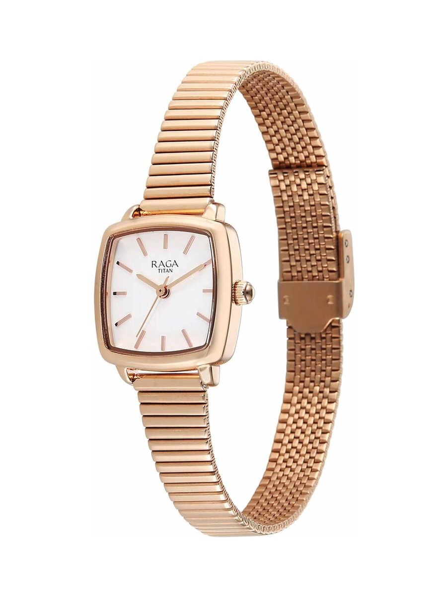Women Raga Showstopper Analog Watch with White Dial and Metal Strap