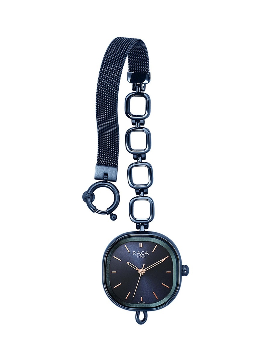 Women Luxury Analog Watch with Blue Dial and Metal Strap