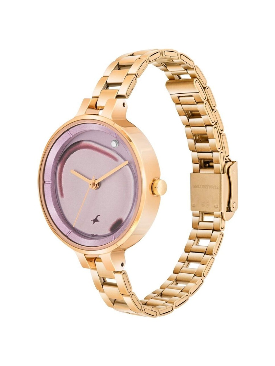 Women MetaWe Pink Dial Watch with Stainless Steel Strap, 3 ATM Water-Resistant