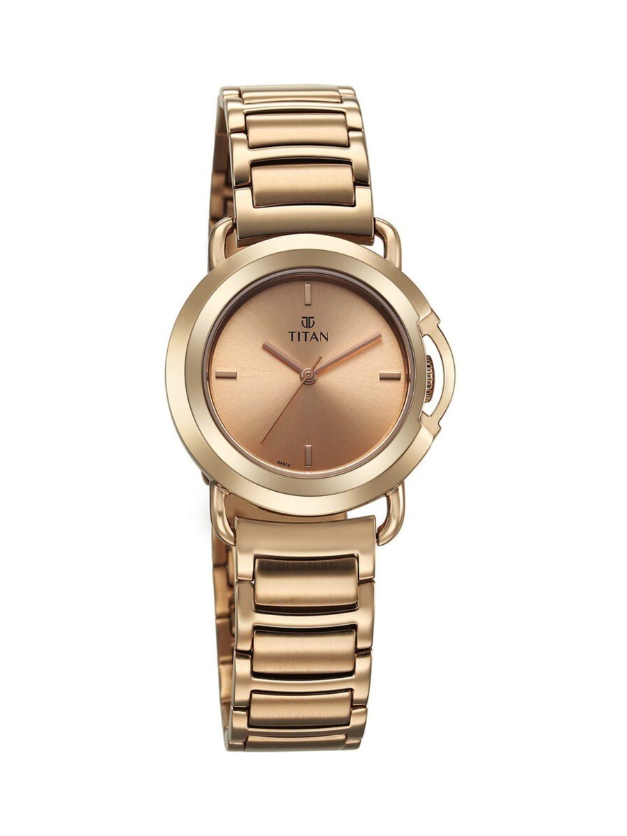 Women Workmode Watch with Rose Gold Dial and Stainless Steel Strap, Quartz Movement