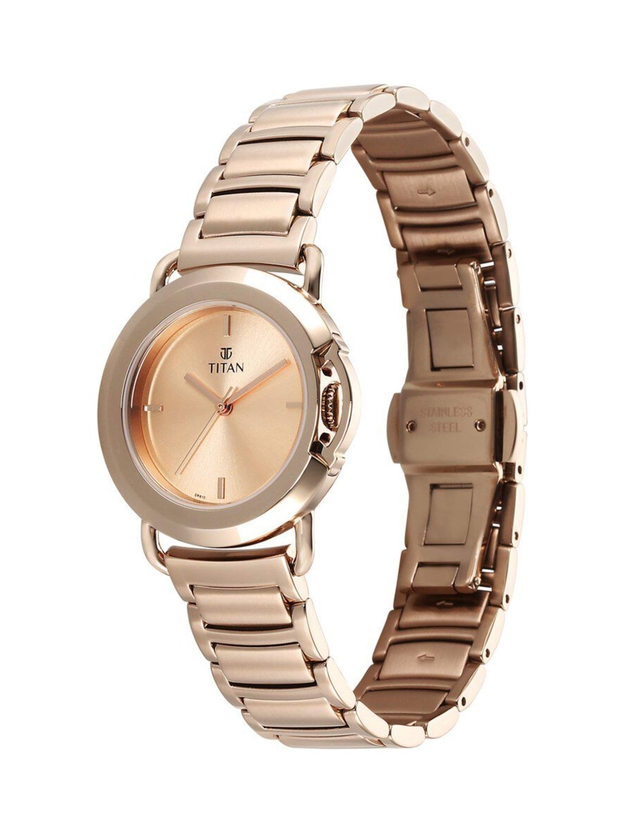 Women Workmode Watch with Rose Gold Dial and Stainless Steel Strap, Quartz Movement
