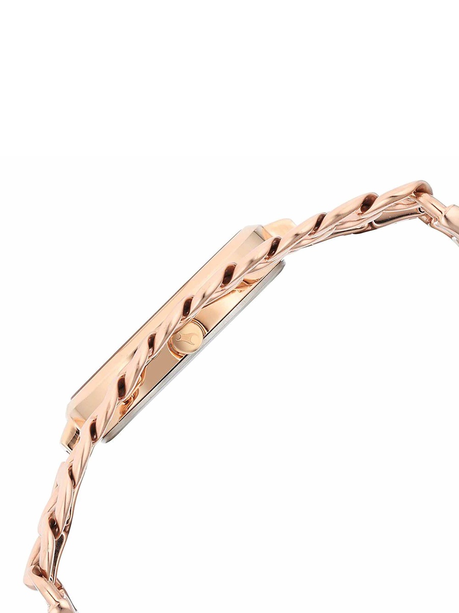 Women Rose Gold Stainless Steel Strap Watch, Quartz Movement 6 ATM Water-Resistant