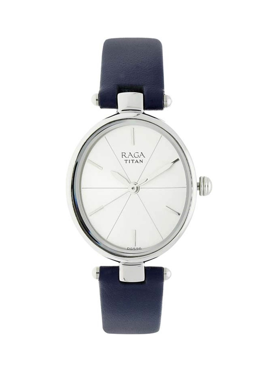 Women Raga Viva Watch with Silver Dial and Leather Strap, Quartz Movement