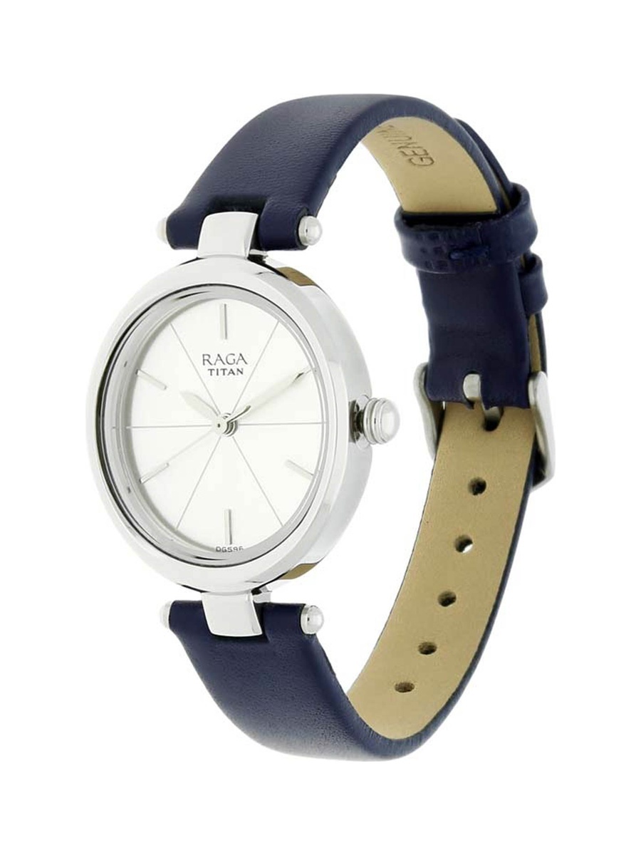 Women Raga Viva Watch with Silver Dial and Leather Strap, Quartz Movement