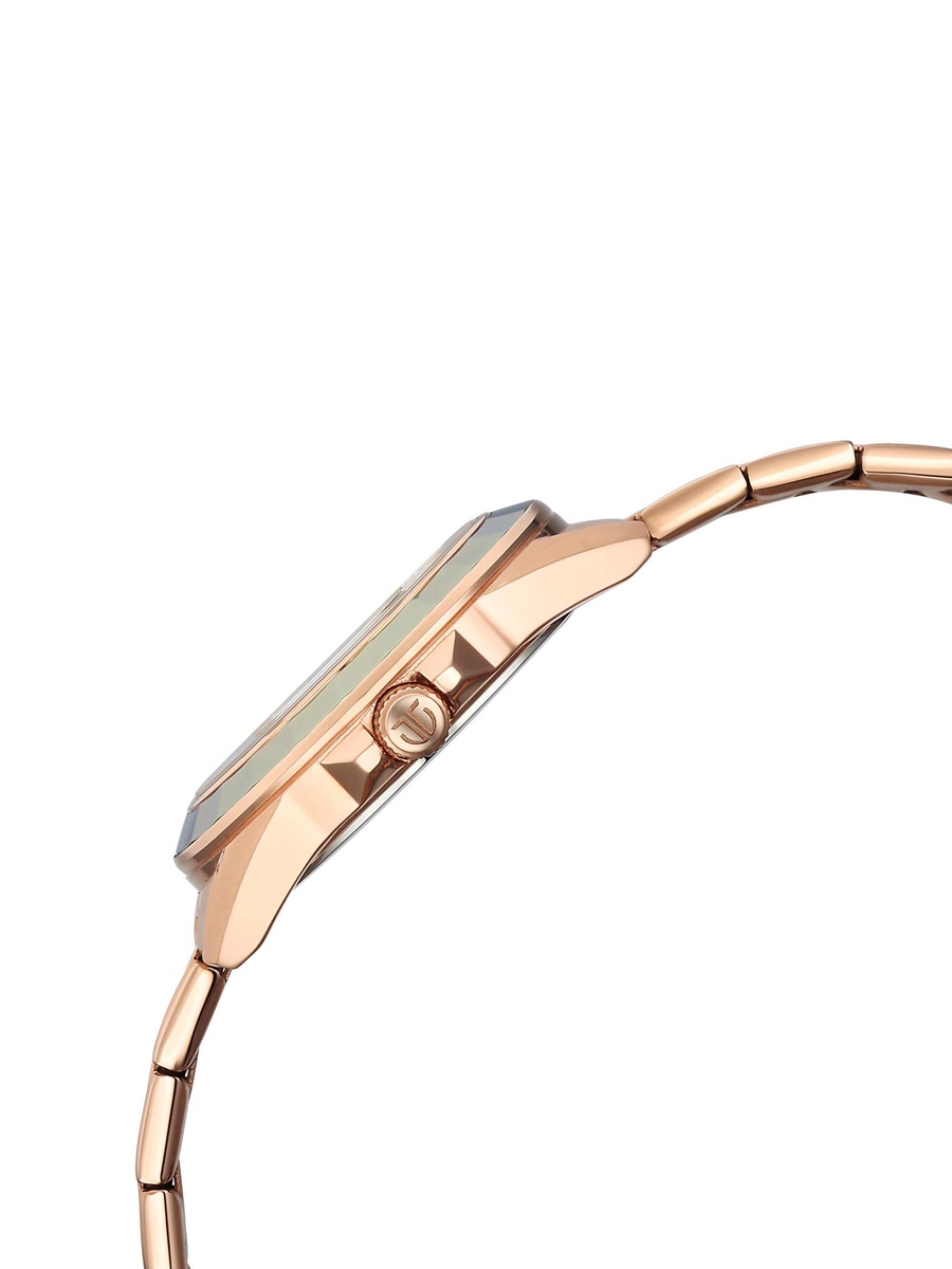 Women Glamour Multifunction Watch with Green Dial and Stainless Steel Strap