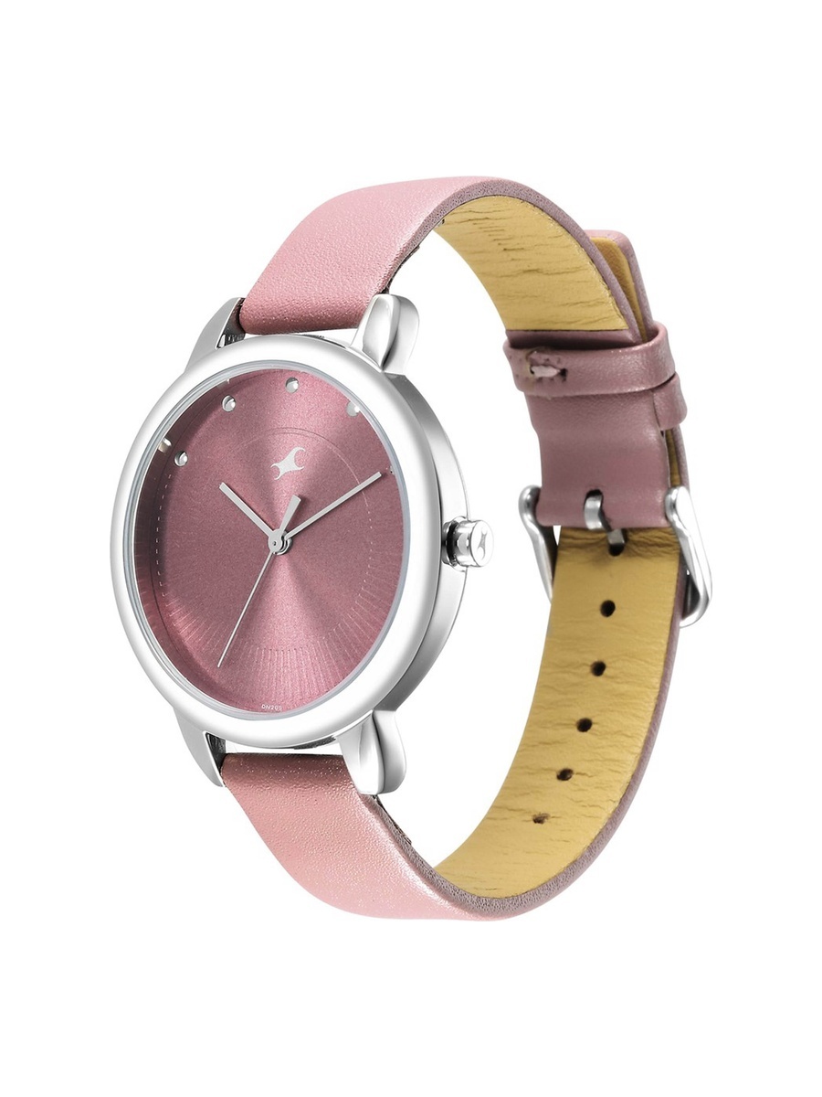 Stunners 5.0 Women Purple Dial Watch with Leather Strap, 3 ATM Water-Resistant