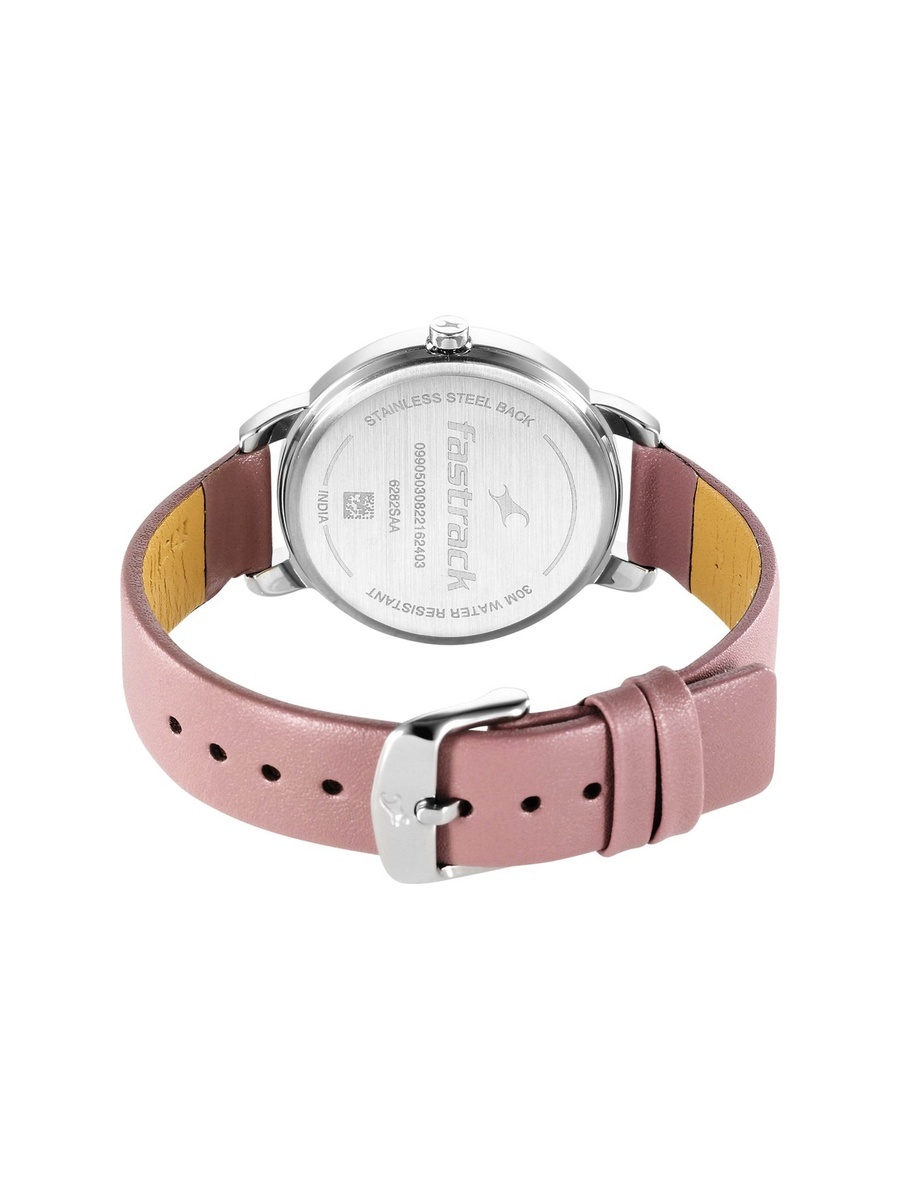 Stunners 5.0 Women Purple Dial Watch with Leather Strap, 3 ATM Water-Resistant