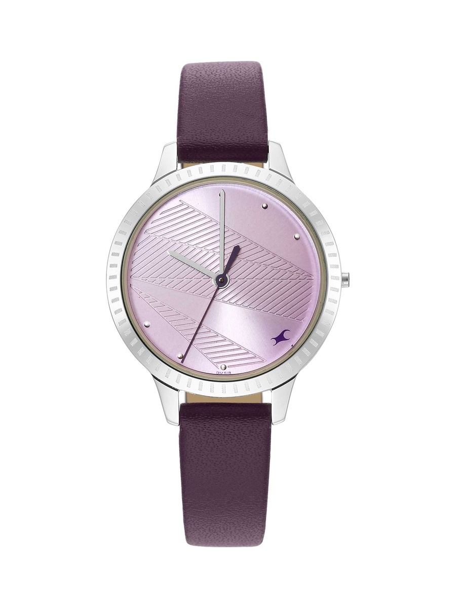 Stunners 3.0 Women Purple Dial Watch with Leather Strap, 3 ATM Water-Resistant