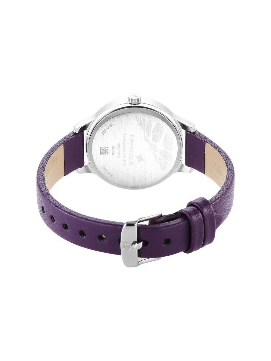 Stunners 3.0 Women Purple Dial Watch with Leather Strap, 3 ATM Water-Resistant