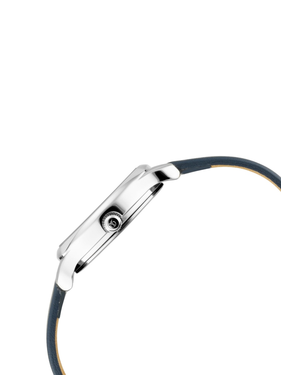 Women White Dial Watch with Leather Strap, Quartz Movement