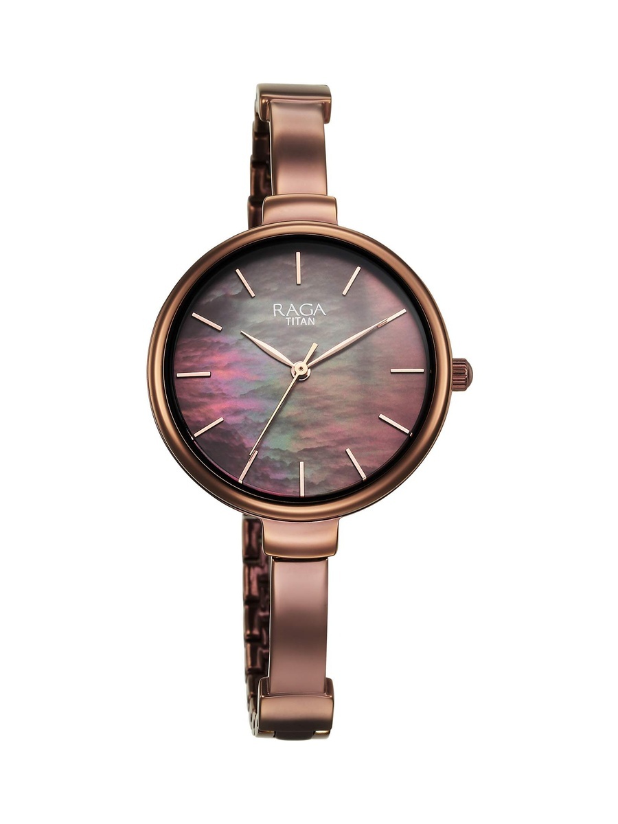 Women Raga Showstopper Watch with Brown Sunray Dial, Quartz Movement