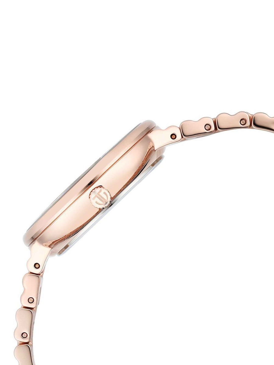 Women Aura Quartz Analog Watch with Rose Gold Dial and Stainless Steel Strap, 50M Water Resistance