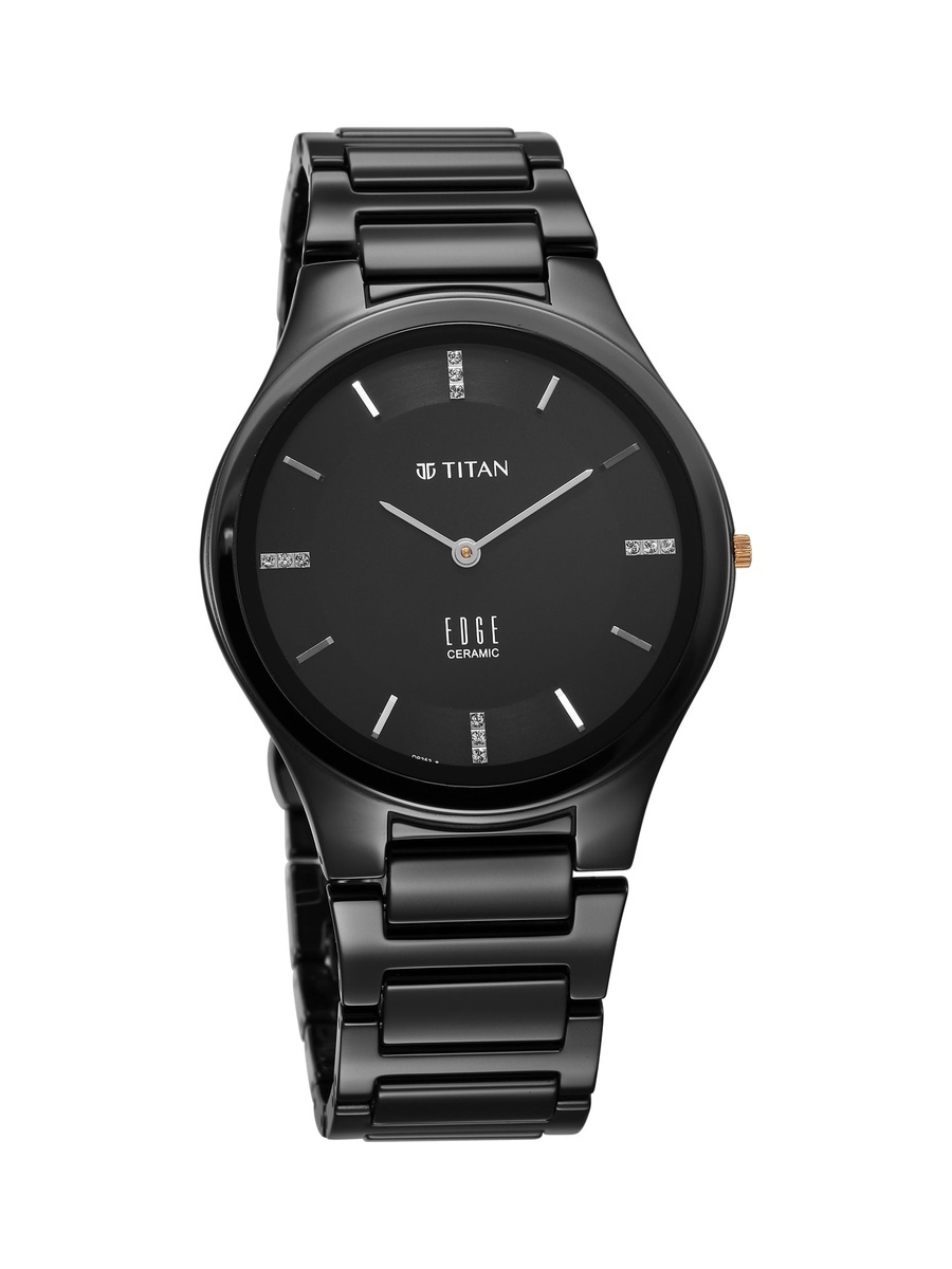Women Edge Ceramic Watch with Black Dial