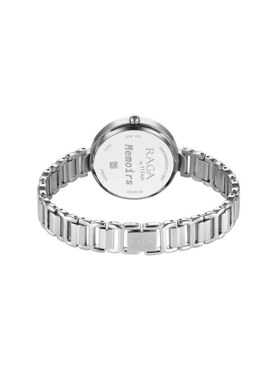 Women Raga Memoirs Watch with Silver Dial and Brass Strap, Quartz Movement