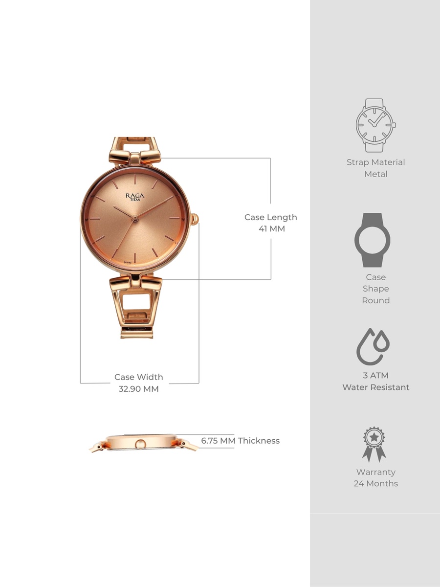 Women Raga Ascend Watch with Rose Gold Dial