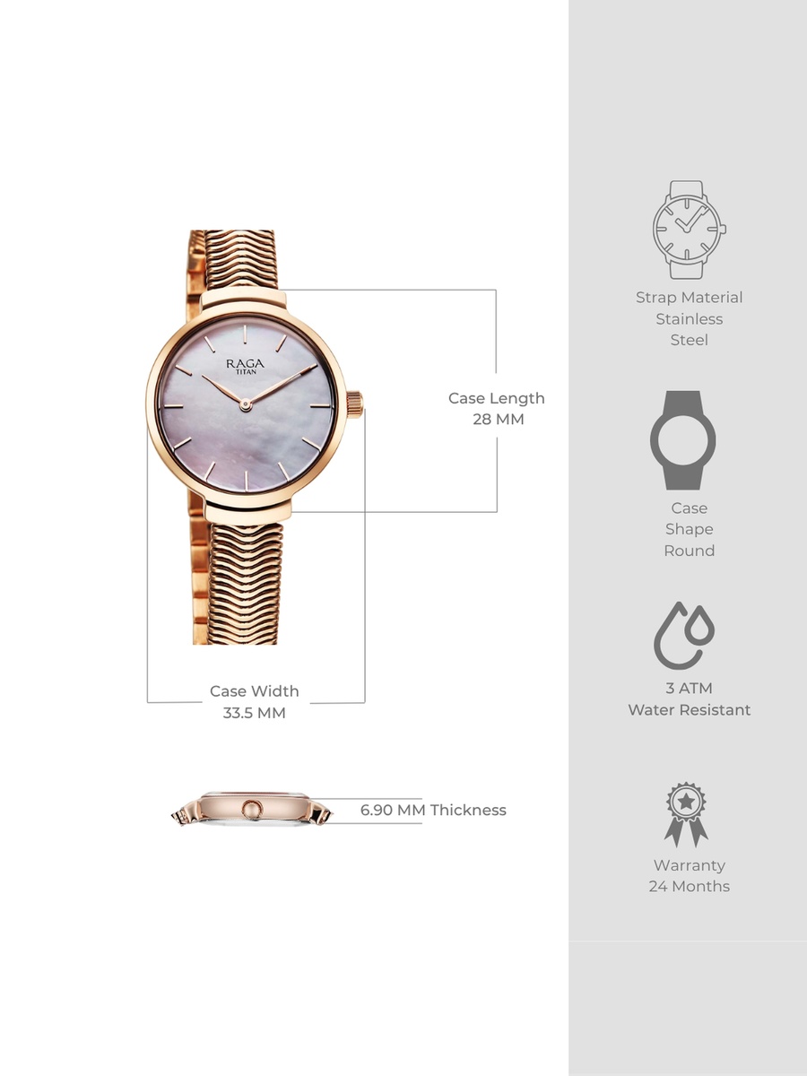 Women Raga Viva Glam Watch with Pink Mother of Pearl Dial