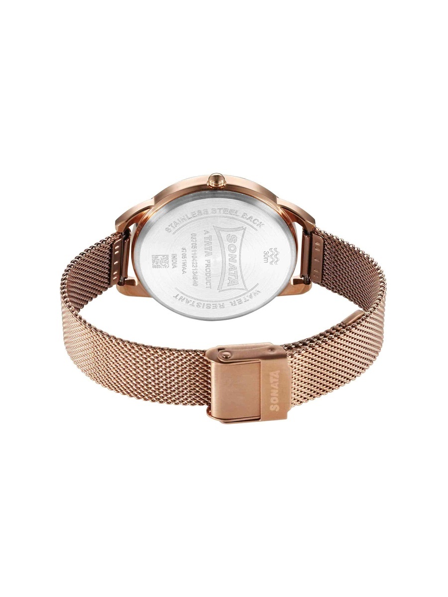 Women Green Dial Rose Gold Stainless Steel Watch