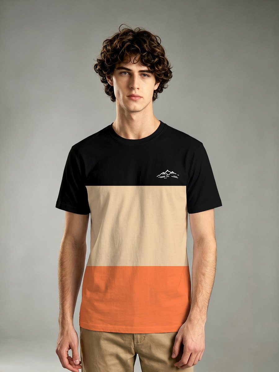 Men Color Block Graphic T-Shirt