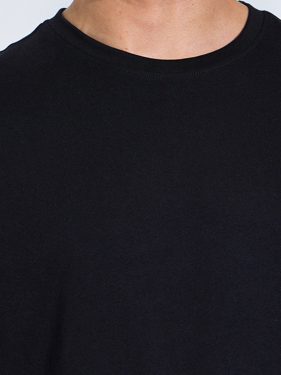 Men Black Crew Neck Regular Fit T-Shirt