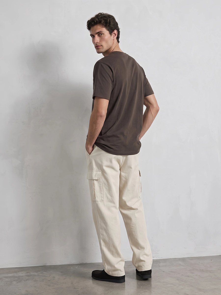 Men Brown Crew Neck Regular Fit T-Shirt