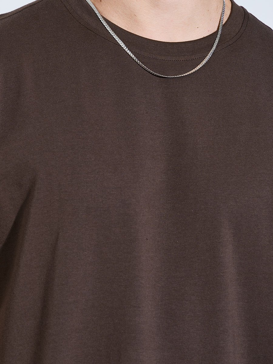 Men Brown Crew Neck Regular Fit T-Shirt