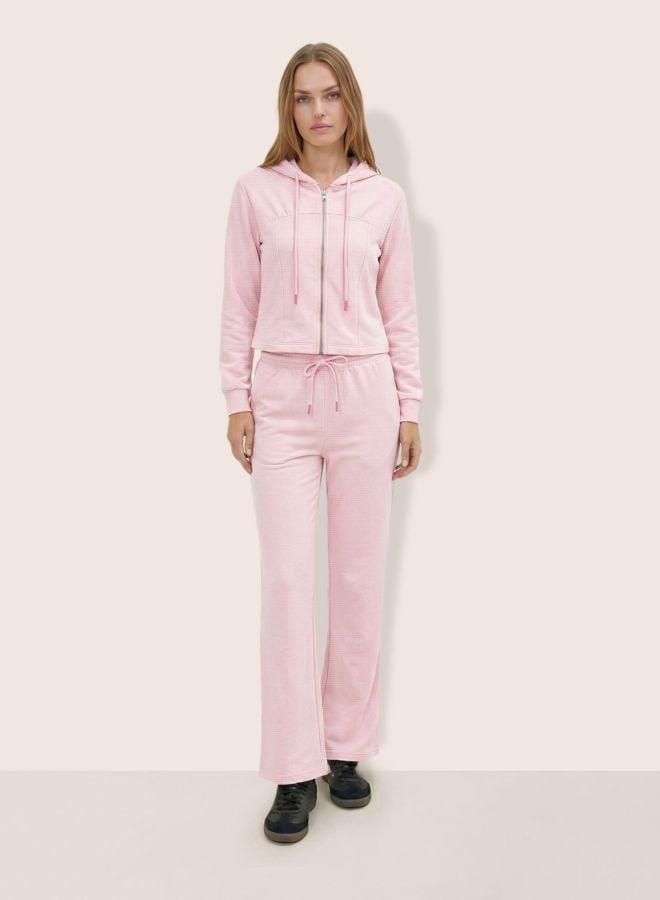 Solid Long Sleeves Sweatshirt and Flared Pants Co-Ord Set