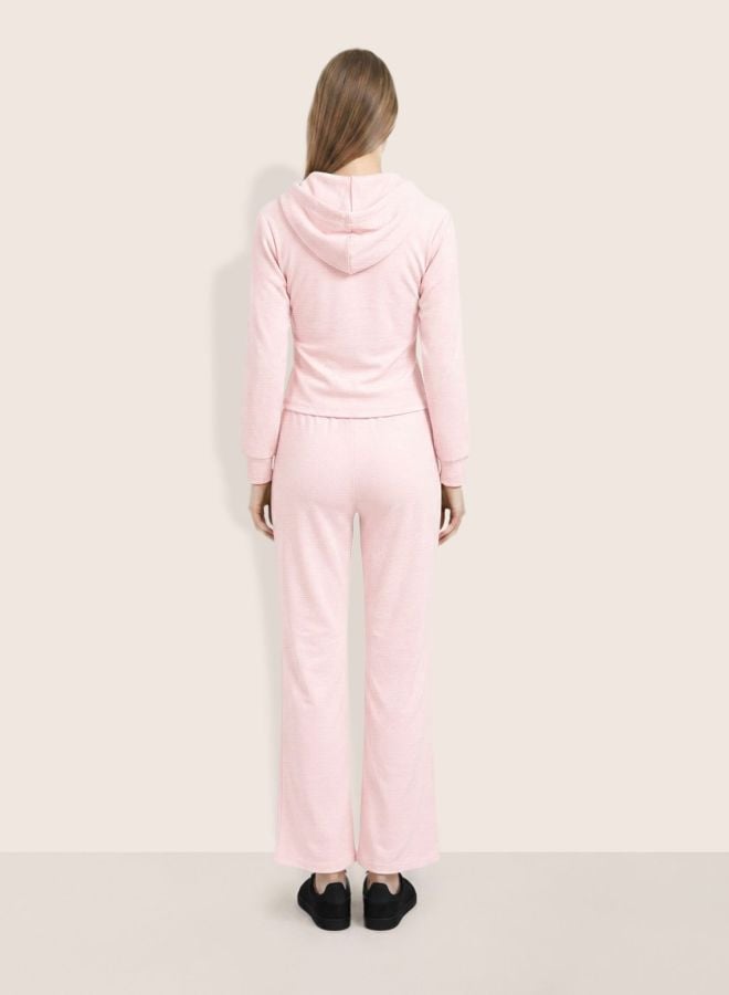 Solid Long Sleeves Sweatshirt and Flared Pants Co-Ord Set