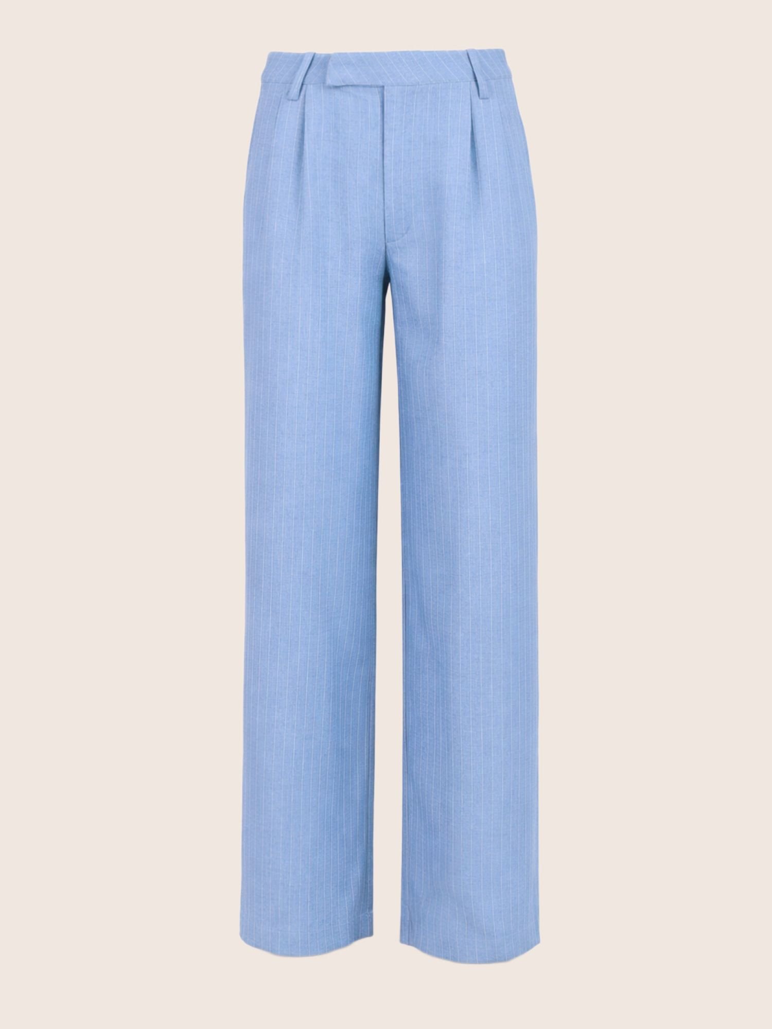 Blue Relaxed Fit Pinstripe Trousers