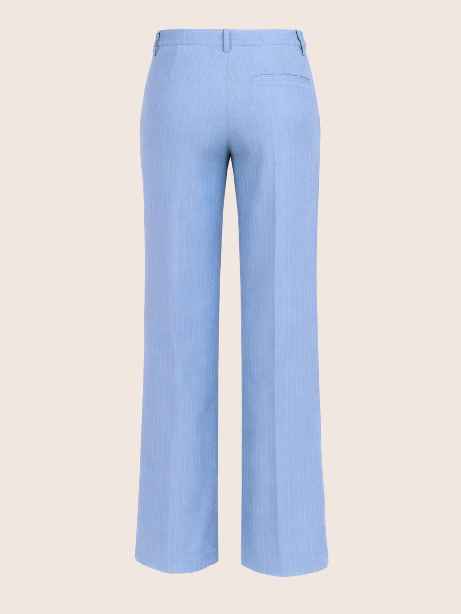 Blue Relaxed Fit Pinstripe Trousers