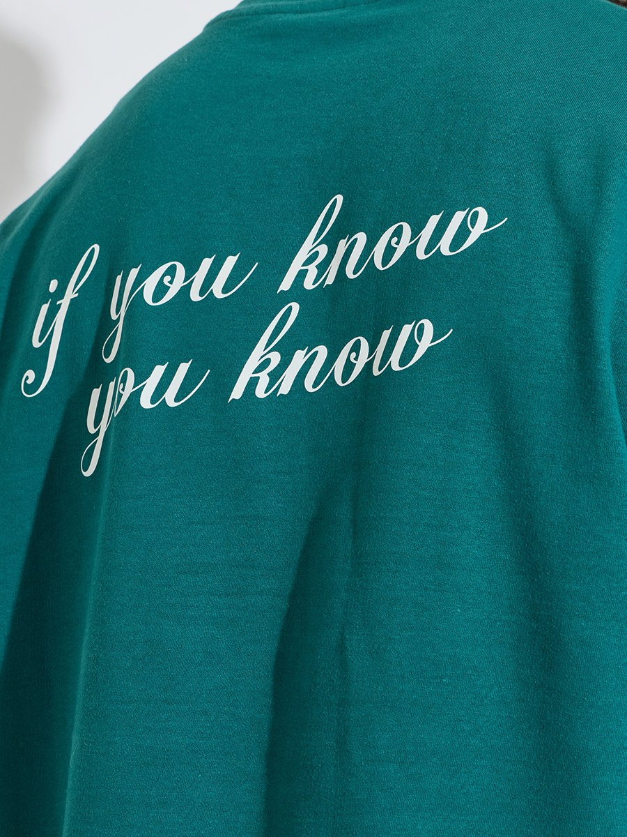 Men Green Oversized Screen Print Cotton Terry T-Shirt