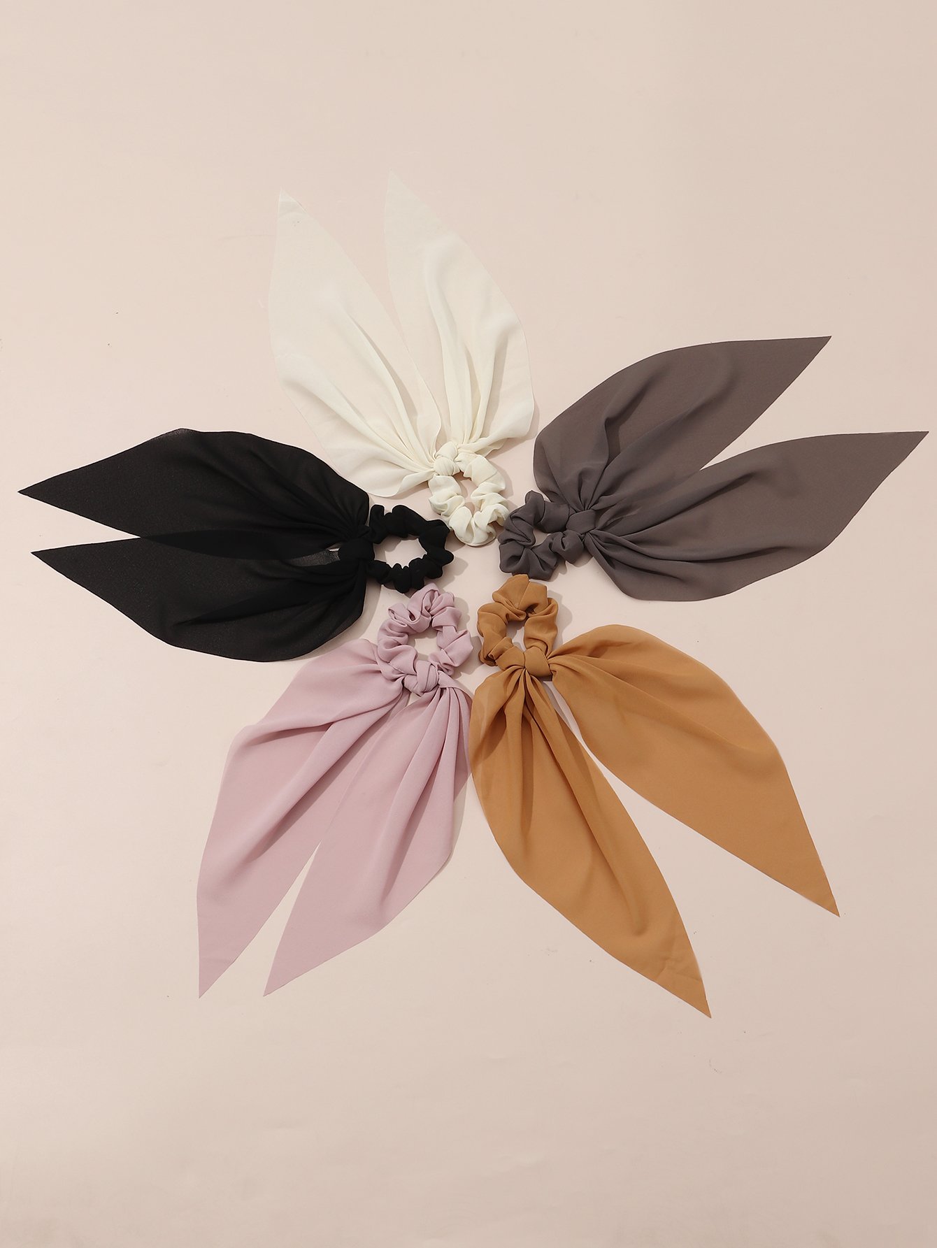 Set of 5 - Plain Hair Scrunchies