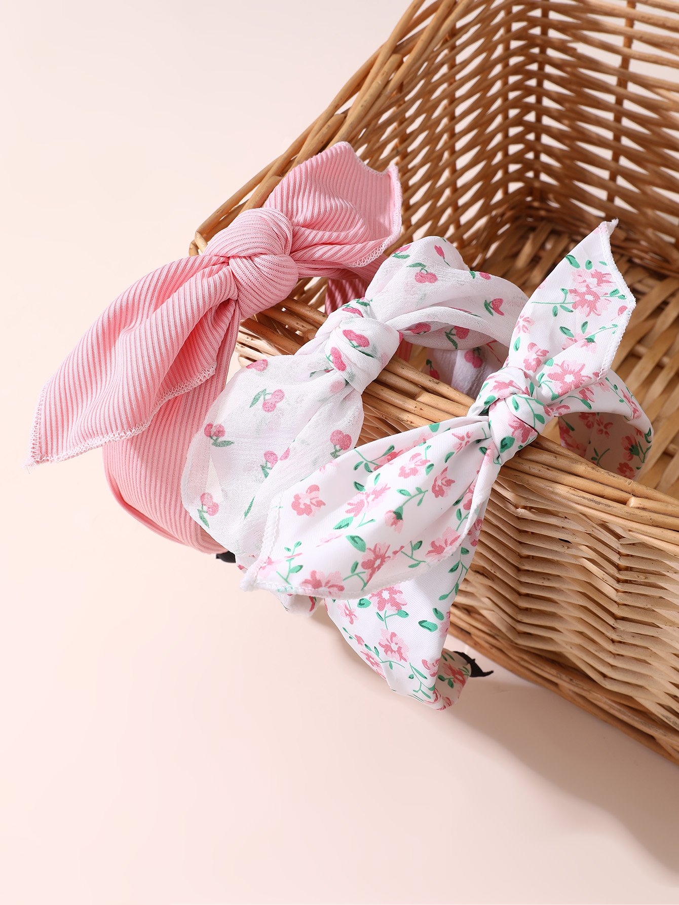 Set of 3 -  Flower Print Bow Headband