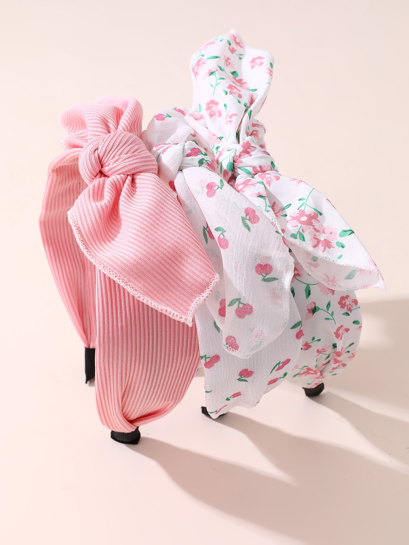 Set of 3 -  Flower Print Bow Headband